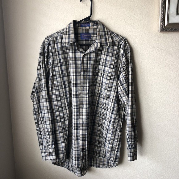 Pendleton Sir Pendleton 100% Fine Worsted Wool Button Down Shirt Men's Size M - Picture 1 of 5